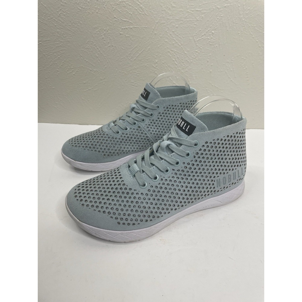 NOBULL Mid Trainer Women's 8.5 Men's 7 Teal Blue White Suede Leather Shoes